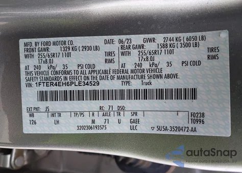 2023 Ford Ranger Xl from USA, damaged, VIN 1FTER4EH6PLE34529